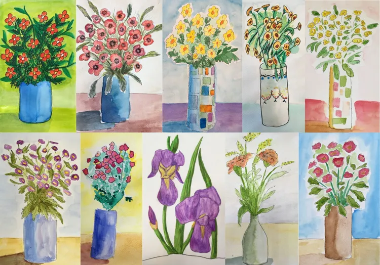 bouquets à l'aquarelle